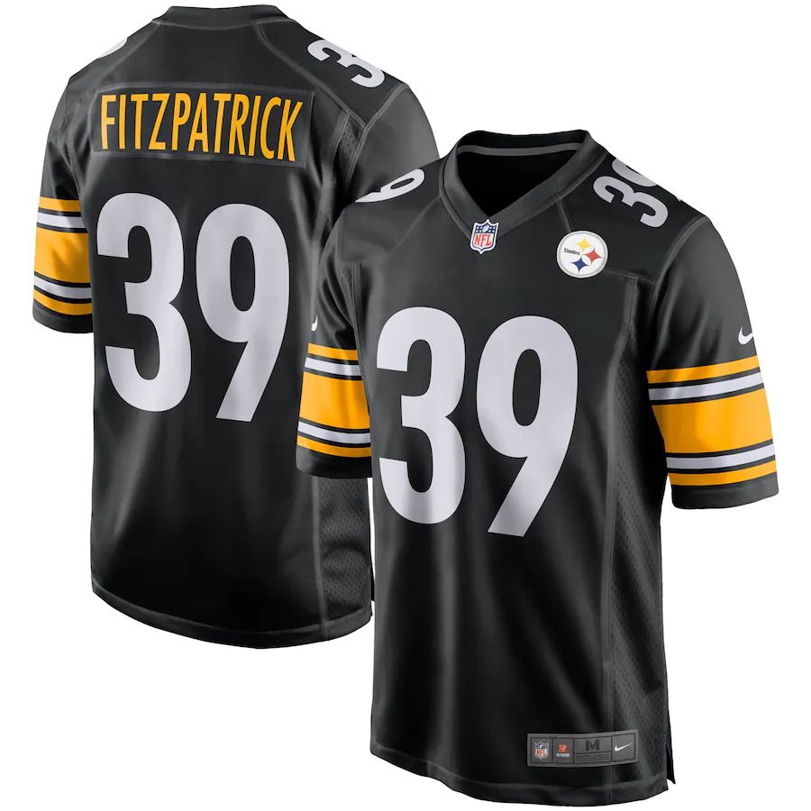 Men Pittsburgh Steelers 39 Minkah Fitzpatrick Nike Black Player Game NFL Jersey